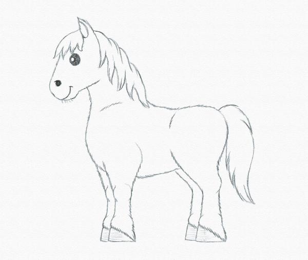 儿童画教程:简笔画马的简单画画法