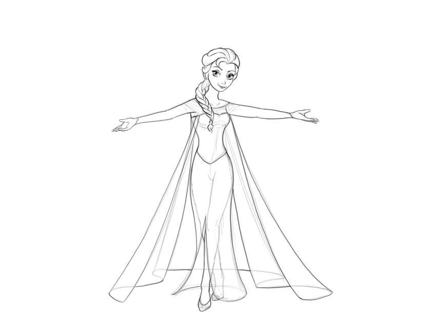 迪士尼绘画:教你画冰雪奇缘公主艾莎