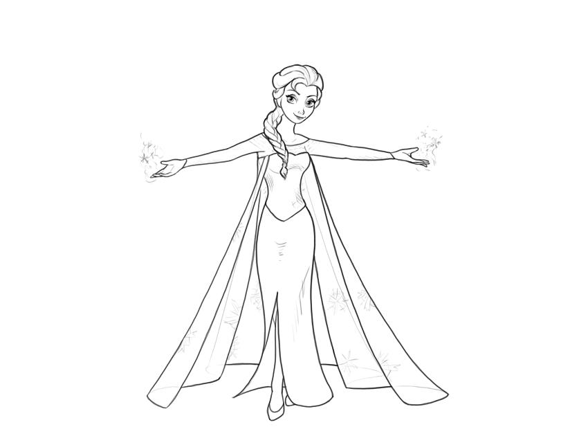 迪士尼绘画教你画冰雪奇缘公主艾莎
